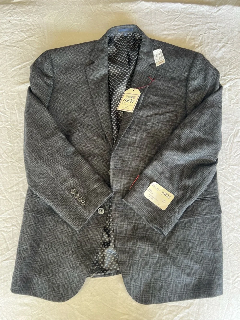 Jos. A. Bank Grey & Black‎ Plaid Suit Jacket